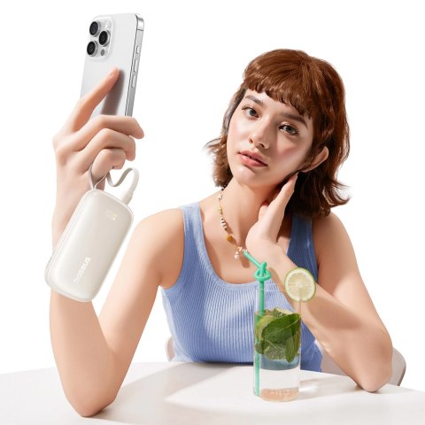 Powerbank Baseus EnerFill FC21 Qpow 3 Ultra 10000mAh 22,5W z dołączonym kablem-smyczą - beżowy