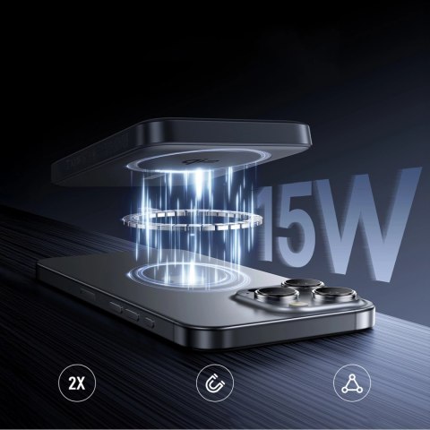 Powerbank Baseus EnerFill FM12 10000mAh 22,5W Qi2 kompatybilny z MagSafe z kablem Baseus Simple USB-C 20V/3A 30cm - czarny