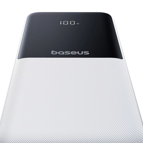 Powerbank Baseus Lipow 10000mAh 22,5W z dwoma wbudowanymi kablami (z kablem Baseus Simple USB-A - USB-C 3A 20cm) - biały