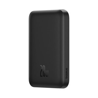 Powerbank Baseus Magnetic Mini Air 6000mAh 20W z ładowaniem indukcyjnym z kablem Baseus Simple USB-C (20V/3A) 30cm - czarny
