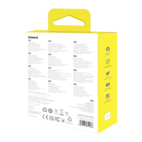 Powerbank Baseus Magnetic Mini Air 6000mAh 20W z ładowaniem indukcyjnym z kablem Baseus Simple USB-C (20V/3A) 30cm - czarny