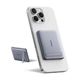 Powerbank Baseus PicoGo AM31 Qi2 5000mAh 20W ultracienki kompatybilny z MagSafe z podstawką z kablem plecionym Baseus Simple USB