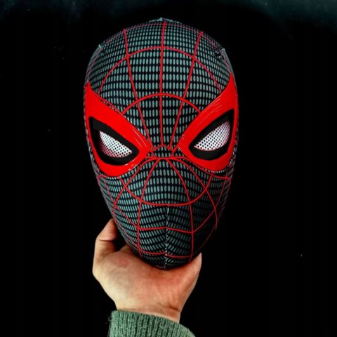Spiderman Maska Ruchome Oczy Interaktywna Cosplay Karnawał Człowiek Pająk
