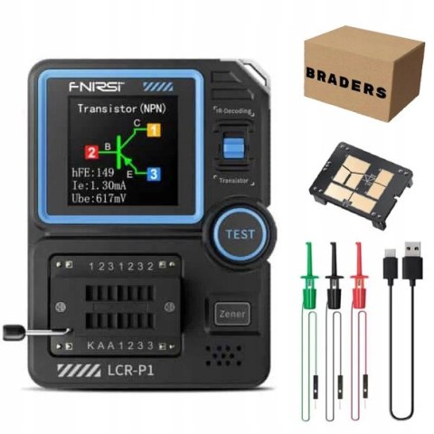 Wielofunkcyjny tester LCR kondensatorów i tranzystorów USB-C Braders