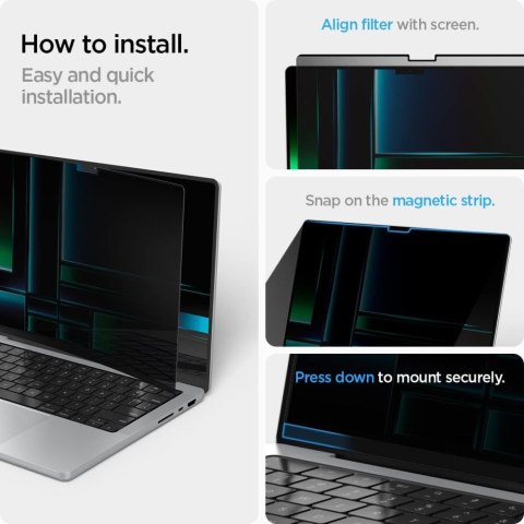 FOLIA PRYWATYZUJĄCA SPIGEN SAFE VIEW MACBOOK PRO 14 M1 / M2 / M3 / M4 / M5 2021-2025 PRIVACY