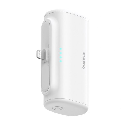 Powerbank Baseus Compact 5000mAh 20W ze złączem Lightning i gniazdem USB-C - biały