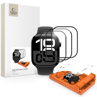 SZKŁO HYBRYDOWE TECH-PROTECT EASY SET FLEX+ 3-PACK APPLE WATCH 4 / 5 / 6 / SE 1 / 2 / 3 (44MM) BLACK
