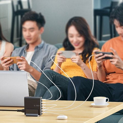 TECH-PROTECT DC160W-GAN 6-PORT DESKTOP CHARGER PD 160W / QC3.0 BLACK