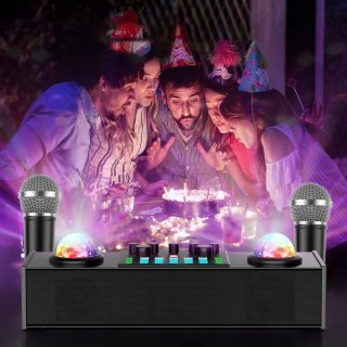Zestaw Karaoke Braders Bluetooth głośnik + 2 mikrofony LED impreza party