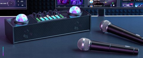 Zestaw Karaoke Braders Bluetooth głośnik + 2 mikrofony LED impreza party