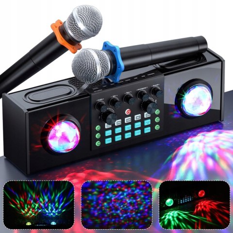 Zestaw Karaoke Braders Bluetooth głośnik + 2 mikrofony LED impreza party