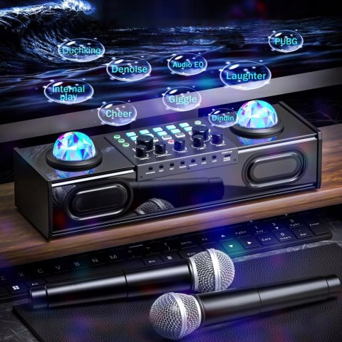 Zestaw Karaoke Braders Bluetooth głośnik + 2 mikrofony LED impreza party