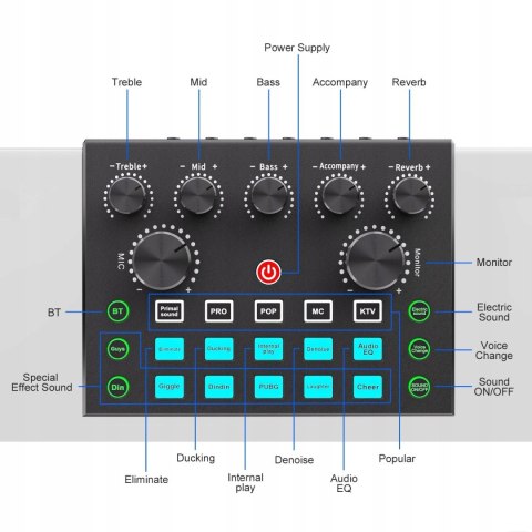 Zestaw Karaoke Braders Bluetooth głośnik + 2 mikrofony LED impreza party