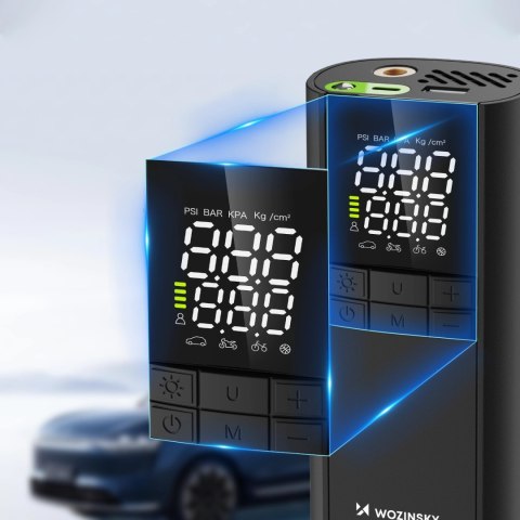 Kompresor Wozinsky WPEP-8000 pompka elektryczna powerbank 8000mAh latarka - czarny