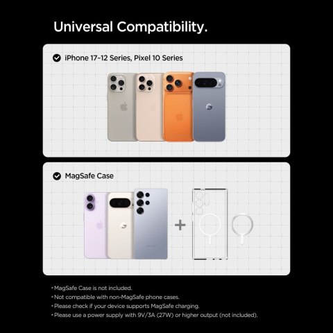 SPIGEN EV15MAQ ESSENTIAL MAGNETIC MAGSAFE VENT CAR MOUNT WIRELESS CHARGER 15W Qi2 BLACK