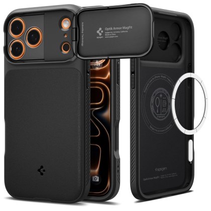 SPIGEN OPTIK ARMOR MAG MAGSAFE IPHONE 17 PRO MAX BLACK
