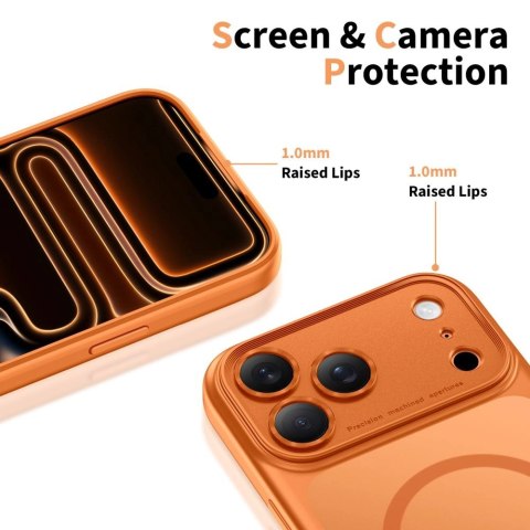 Etui Tech-Protect Magpeak Magsafe CC na iPhone 17 Pro Max -pomarańczowy mat