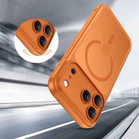 Etui Tech-Protect Magpeak Magsafe CC na iPhone 17 Pro Max -pomarańczowy mat