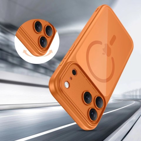 Etui Tech-Protect Magpeak Magsafe CC na iPhone 17 Pro - przezroczysto-pomarańczowe
