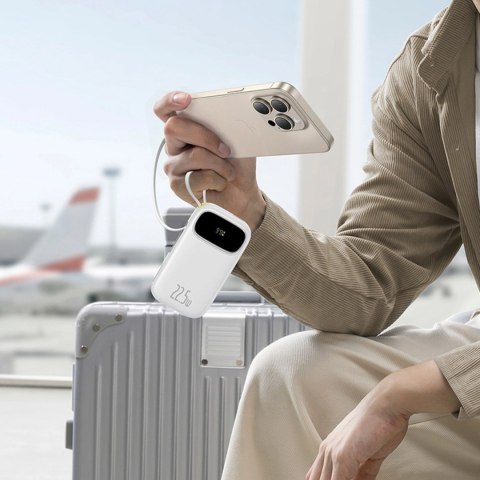 Powerbank Baseus EnerFill FC31 20000mAh 22.5W z wyświetlaczem cyfrowym z 2 wbudowanymi kablami - biały