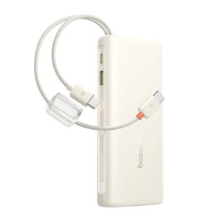 Powerbank Baseus EnerFill FC41 20000mAh 100W z wyświetlaczem cyfrowym z dwoma wbudowanymi kablami USB-C - beżowy