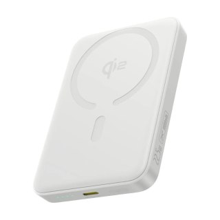 Powerbank Baseus EnerFill FM12 Qi2 10000mAh 22.5W kompatybilny z MagSafe z białym kablem Baseus Simple USB-C 20V/3A 0,30m - biał
