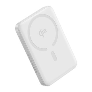 Powerbank Baseus EnerFill FM12 Qi2 10000mAh 22.5W kompatybilny z MagSafe z białym kablem Baseus Simple USB-C 20V/3A 0,30m - biał