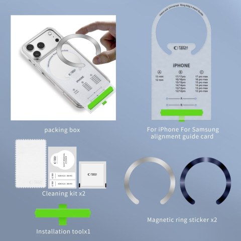 TECH-PROTECT MMP-210 MAGNETIC MAGSAFE RING 2-PACK DEEP BLUE & SILVER