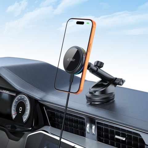 TECH-PROTECT V9 ARCTICBOOST MAGNETIC MAGSAFE DASHBOARD & VENT CAR MOUNT WIRELESS CHARGER 25W QI2.2 BLACK