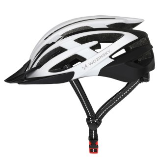 Kask rowerowy MTB Wozinsky z tylną lampką USB M - czarno-biały