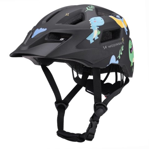 Kask rowerowy dziecięcy MTB Wozinsky z odpinanym daszkiem S - czarny
