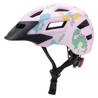 Kask rowerowy dziecięcy MTB Wozinsky z odpinanym daszkiem S - różowy