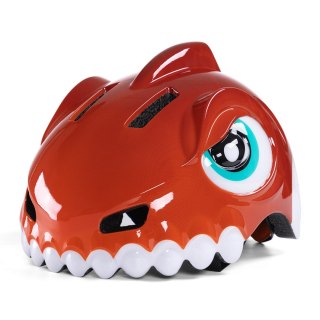 Kask rowerowy dziecięcy Wozinsky motyw dinozaur S - czerwony