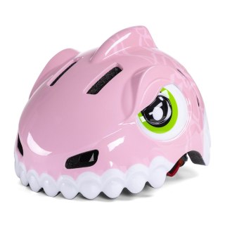 Kask rowerowy dziecięcy Wozinsky motyw dinozaur S - różowy