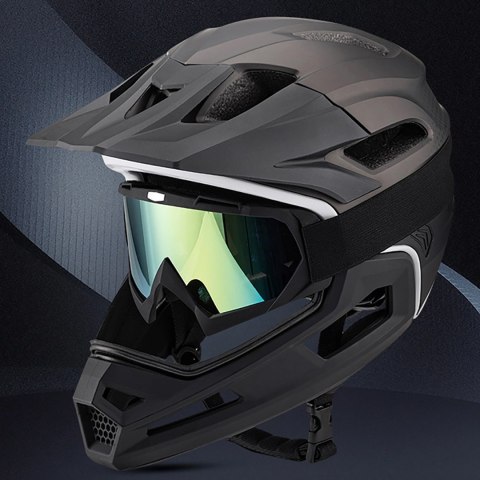 Kask rowerowy fullface z odpinanym daszkiem lekki 57-62 cm - L