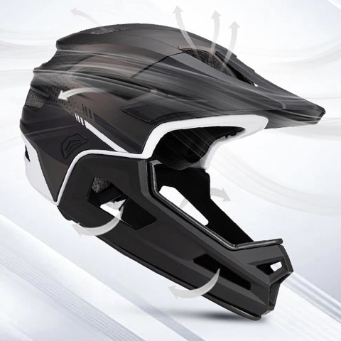 Kask rowerowy fullface z odpinanym daszkiem lekki 57-62 cm - L