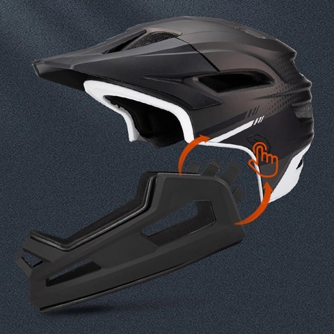 Kask rowerowy fullface z odpinanym daszkiem lekki 57-62 cm - L