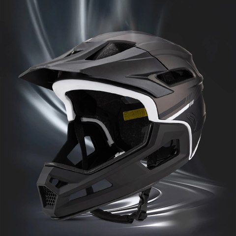 Kask rowerowy fullface z odpinanym daszkiem lekki 57-62 cm - L