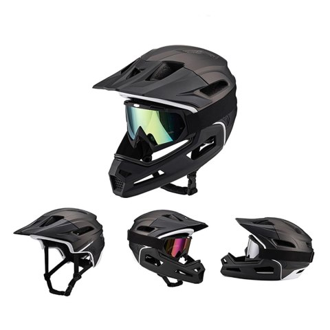 Kask rowerowy fullface z odpinanym daszkiem lekki 57-62 cm - L