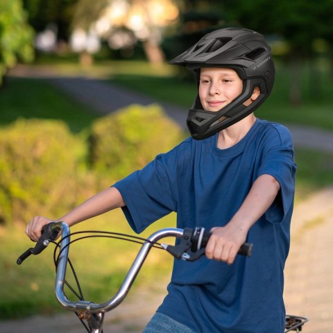 Kask rowerowy fullface z odpinanym daszkiem lekki 57-62 cm - L