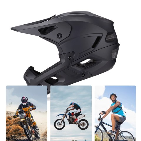 Kask rowerowy fullface Wozinsky z osłoną szczęki M - czarny