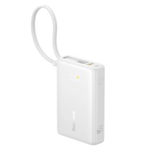 Powerbank Baseus PicoGo 10000mAh 45W z wbudowanym kablem i wyświetlaczem - biały
