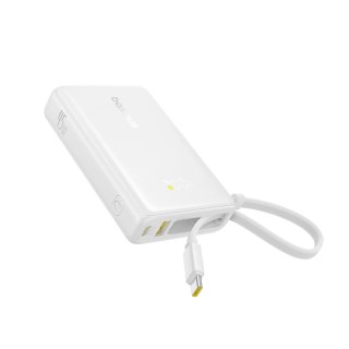 Powerbank Baseus PicoGo 10000mAh 45W z wbudowanym kablem i wyświetlaczem - biały