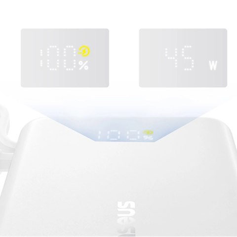 Powerbank Baseus PicoGo 10000mAh 45W z wbudowanym kablem i wyświetlaczem - biały