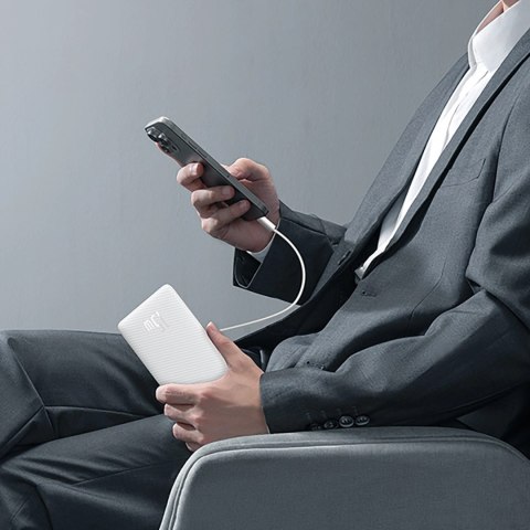 Powerbank Baseus Airpow Lite 10000mAh 15W z kablem Baseus Simple USB-A - USB-C 30cm - biały