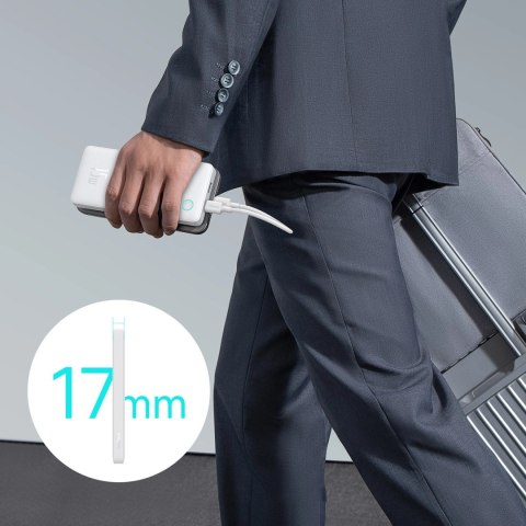 Powerbank Baseus Airpow Lite 10000mAh 15W z kablem Baseus Simple USB-A - USB-C 30cm - biały
