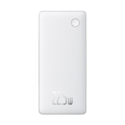 Powerbank Baseus Airpow Lite 10000mAh 22,5W z wbudowanymi kablami USB-C i Lightning - biały