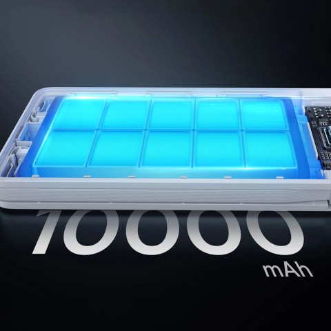 Powerbank Baseus Airpow Lite 10000mAh 22,5W z wbudowanymi kablami USB-C i Lightning - biały