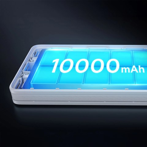 Powerbank Baseus Airpow Lite 10000mAh 22,5W z wbudowanymi kablami USB-C i Lightning - biały