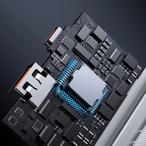 Powerbank Baseus Airpow Lite 10000mAh 22,5W z wbudowanymi kablami USB-C i Lightning - biały